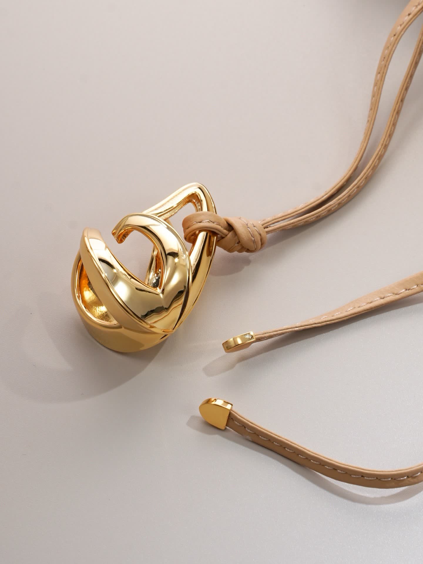 Bottega Veneta Leather and Gold Star Charm Necklace